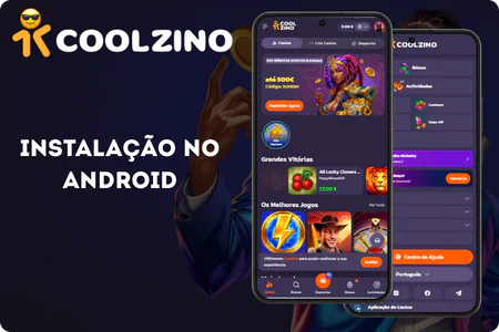 Aplicação Coolzino Casino no Android
