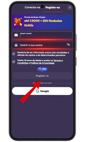 Introduza o seu e-mail e senha