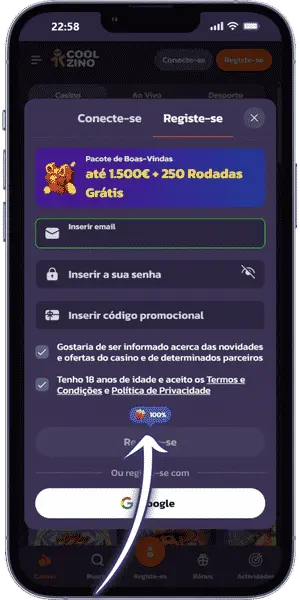 Coolzino casino registration Adicione o código promocional se tiver um
