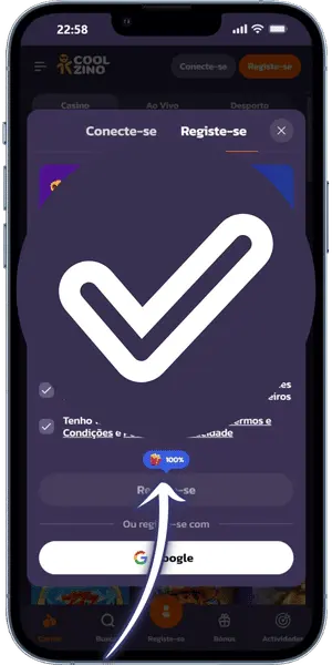 Coolzino Confirmar termos e finalizar